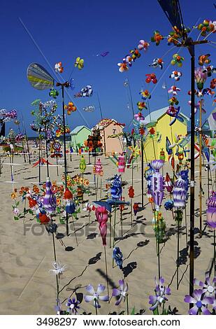 Stock Photo - France, Northern France, Pas-de-Calais, Berck sur Mer, kite festival. Fotosearch