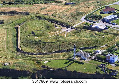 France, Northern France, Pas de Calais. Alprech. Lighthouse and fort on Cape Alprech View Large Photo Image Stock Photo - France, Northern France, Pas de Calais. Alprech. Lighthouse and fort on Cape Alprech. Fotosearch