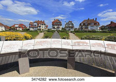 France, Northern france, Hardelot-Plage, Pretty villas, Louis-Marie Cordonnier square View Large Photo Image Stock Image - France, Northern france, Hardelot-Plage, Pretty villas, Louis-Marie Cordonnier square. Fotosearch