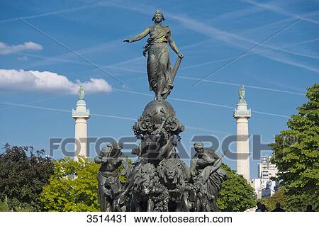 France. Paris 11th district. Place of the Nation. The statue The triumph of the Republic by Jules Dalou ( 1899 ). In the background: 2 columns by Claude Nicolas Ledoux in the entrance of the Cours de Vincennes ( 1787 ) View Large Photo Image Stock Image - France. Paris 11th district. Place of the Nation. The statue The triumph of the Republic by Jules Dalou ( 1899 ). In the background: 2 columns by Claude Nicolas Ledoux in the entrance of the Cours de Vincennes ( 1787 ). Fotosearch