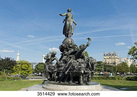 France. Paris 11th district. Place of the Nation. The statue The triumph of the Republic by Jules Dalou ( 1899 ) View Large Photo Image Stock Photo - France. Paris 11th district. Place of the Nation. The statue The triumph of the Republic by Jules Dalou ( 1899 ). Fotosearch