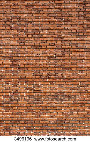 Stock Photograph - France, Paris, 13th district, brick wall.. Fotosearch