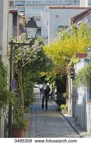 Stock Photo - France. Paris 13th district. Passage Bourgoin. Fotosearch