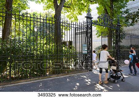 Stock Photography - France, Paris, 15th arrondissement, rue de la Convention, Paul Gilot public garden. Fotosearch
