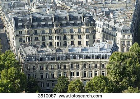 Stock Photo - France. Paris 16th district. Place de l'Etoile. Buildings between avenue Victor Hugo and rueLauriston. Fotosearch