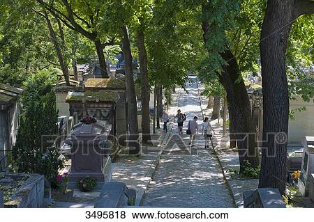Stock Photo - France, Paris 20th district. Pere Lachaise cemetery. Fotosearch
