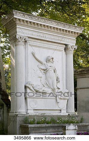 France, Paris 20th district. Pere Lachaise cemetery. Grave of the historian Jules Michelet (1798-1874). Sculpture by Antonine Mercie (1879) View Large Photo Image Stock Photograph - France, Paris 20th district. Pere Lachaise cemetery. Grave of the historian Jules Michelet (1798-1874). Sculpture by Antonine Mercie (1879). Fotosearch