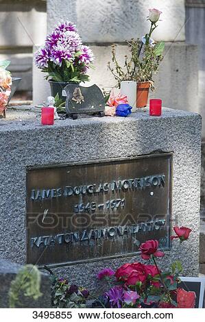 France, Paris 20th district. Pere Lachaise cemetery. Grave of Jim Morrison (1943-1971) View Large Photo Image Stock Photography - France, Paris 20th district. Pere Lachaise cemetery. Grave of Jim Morrison (1943-1971). Fotosearch