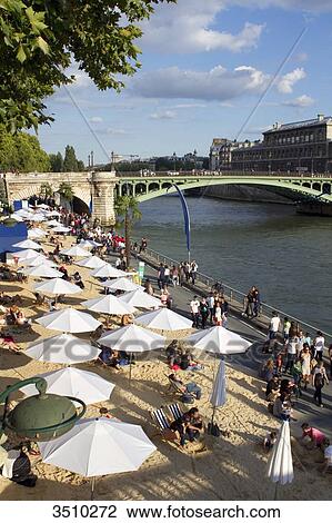 France, Paris, 4th district, the Seine, Paris-Plage, 2014. View Large Photo Image Stock Image - France, Paris, 4th district, the Seine, Paris-Plage, 2014.. Fotosearch