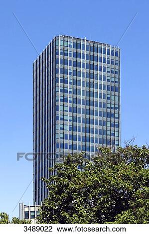 Stock Image - France, Paris. 5th arrondissement. Pierre and Marie Curie University. Jussieu. Main tower.. Fotosearch