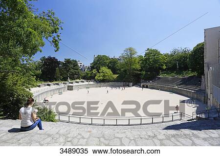 Stock Photography - France, Paris. 5th arrondissement. Arenes de Lutece.. Fotosearch