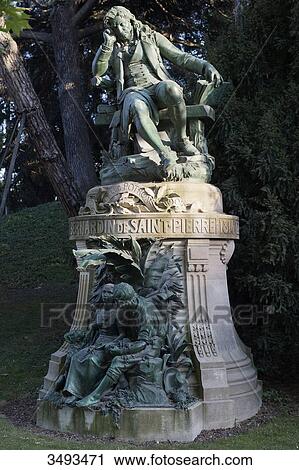 France, Paris, 5th district. Jardin des plantes. The statue of Bernardin de Saint-Pierre (the author of Paul and Virginie and the Garden intendant in 1792). Sculptor: Louis Holweck ( 1909 ) View Large Photo Image Stock Image - France, Paris, 5th district. Jardin des plantes. The statue of Bernardin de Saint-Pierre (the author of Paul and Virginie and the Garden intendant in 1792). Sculptor: Louis Holweck ( 1909 ). Fotosearch
