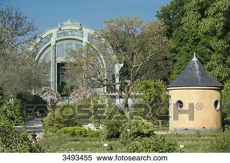 Stock Photography - France, Paris, 5th district. Jardin des plantes. Garden of the School of Botany and the great tropical greenhouse. Fotosearch