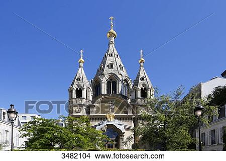 Picture - France, Paris. 8th district. Orthodox Alexander Nevsky Cathedral.. Fotosearch