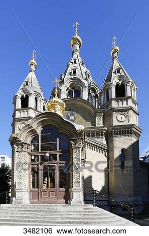 France, Paris. 8th district. Orthodox Alexander Nevsky Cathedral. View Large Photo Image Stock Photograph - France, Paris. 8th district. Orthodox Alexander Nevsky Cathedral.. Fotosearch