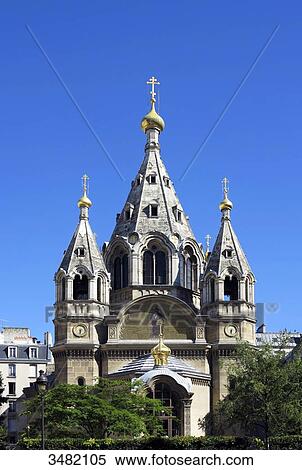 France, Paris. 8th district. Orthodox Alexander Nevsky Cathedral. View Large Photo Image Stock Photography - France, Paris. 8th district. Orthodox Alexander Nevsky Cathedral.. Fotosearch