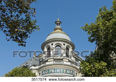 Picture - France. Paris 9th district. Boulevard Hausmann. Department store Au Printemps. Fotosearch