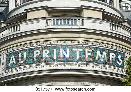 France. Paris 9th district. Facade of the department store Au Printemps View Large Photo Image Stock Photo - France. Paris 9th district. Facade of the department store Au Printemps. Fotosearch