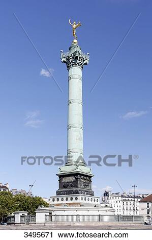 France, Paris, Place de la Bastille, July Column, Genie de la Liberte. View Large Photo Image Stock Image - France, Paris, Place de la Bastille, July Column, Genie de la Liberte.. Fotosearch