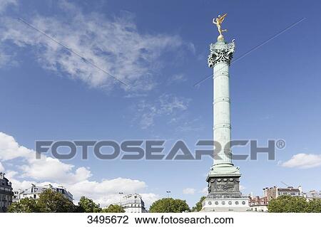 France, Paris, Place de la Bastille, July Column, Genie de la Liberte. View Large Photo Image Stock Image - France, Paris, Place de la Bastille, July Column, Genie de la Liberte.. Fotosearch
