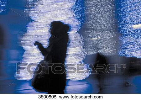 France, Paris, Place d'Italie, town hall, Christmas decorations, waman silhouette. View Large Photo Image Stock Photography - France, Paris, Place d'Italie, town hall, Christmas decorations, waman silhouette.. Fotosearch
