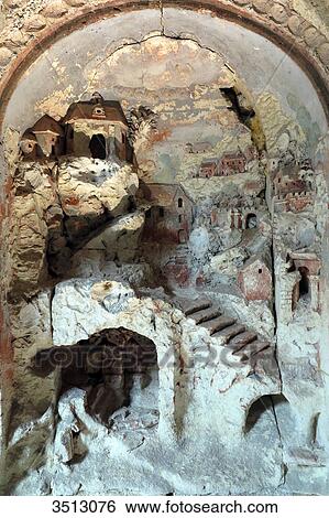 France, Seine et Marne. Coulommiers. Heritage Days. Park of the Capucins. Notre Dame of the angels Church and municipal Museum. The Cave of shells. Altar. Sculpture carved in the walls. View Large Photo Image Stock Photograph - France, Seine et Marne. Coulommiers. Heritage Days. Park of the Capucins. Notre Dame of the angels Church and municipal Museum. The Cave of shells. Altar. Sculpture carved in the walls.. Fotosearch