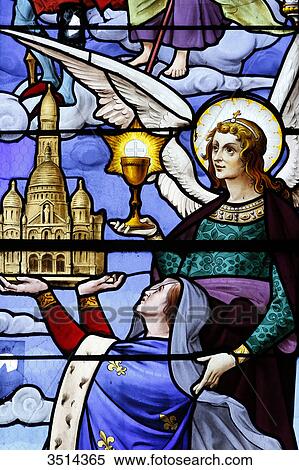 France, Seine et Marne. Nemours. City center. Saint Jean Baptiste church. Stained glasses. View Large Photo Image Stock Photography - France, Seine et Marne. Nemours. City center. Saint Jean Baptiste church. Stained glasses.. Fotosearch