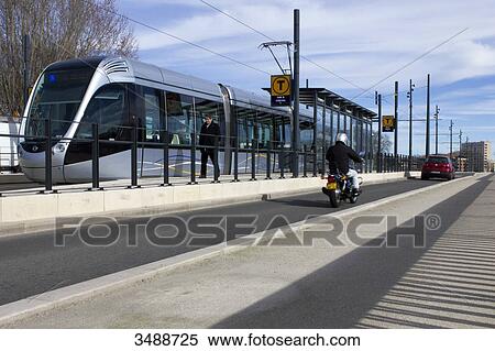 France, South-West of France, Toulouse, Ramier Island, streetcar View Large Photo Image Stock Photography - France, South-West of France, Toulouse, Ramier Island, streetcar. Fotosearch