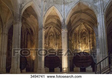 France, Southern France, Vileveyrac, Cistercian abbey of Holy Mary of Valmagne, 13th century, gothic style, nave turned into a wine storehouse after the Revolution View Large Photo Image Stock Image - France, Southern France, Vileveyrac, Cistercian abbey of Holy Mary of Valmagne, 13th century, gothic style, nave turned into a wine storehouse after the Revolution. Fotosearch