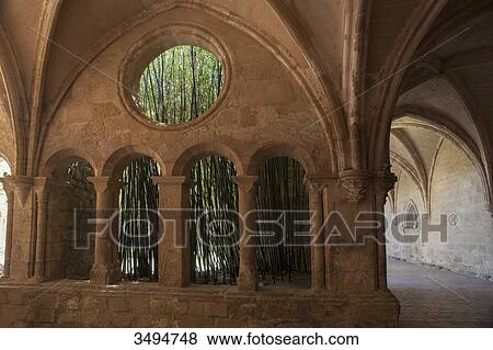 France, Southern France, Vileveyrac, Cistercian abbey of Holy Mary of Valmagne, cloister, 12th century View Large Photo Image Stock Photo - France, Southern France, Vileveyrac, Cistercian abbey of Holy Mary of Valmagne, cloister, 12th century. Fotosearch