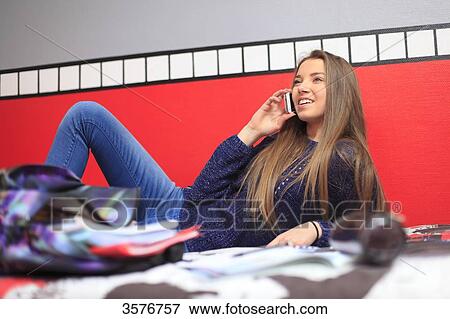 France, teenager at home in her bedroom View Large Photo Image Stock Photo - France, teenager at home in her bedroom. Fotosearch