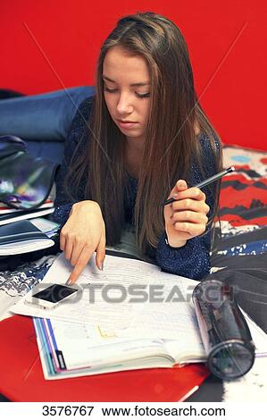 France, teenager at home in her bedroom View Large Photo Image Stock Photo - France, teenager at home in her bedroom. Fotosearch