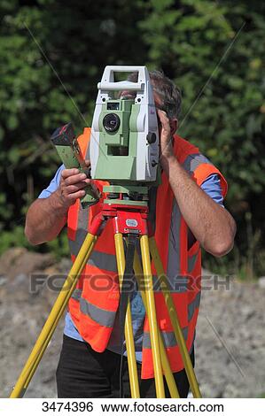 France, Theodolite on building area View Large Photo Image Stock Photograph - France, Theodolite on building area. Fotosearch