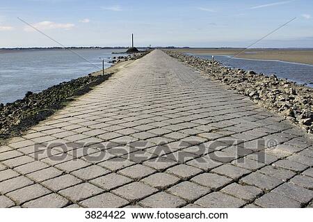 France, Vendee, le Passage du Gois, submersible road. View Large Photo Image Stock Image - France, Vendee, le Passage du Gois, submersible road.. Fotosearch