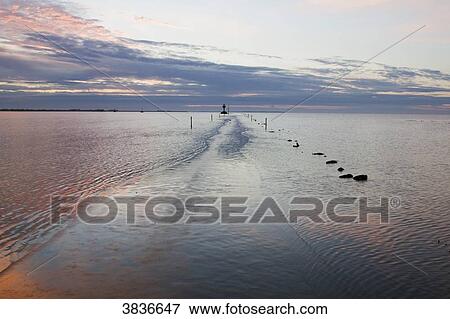 France, Vendee, Passage du Mois, passable road at low tide. View Large Photo Image Stock Photo - France, Vendee, Passage du Mois, passable road at low tide.. Fotosearch