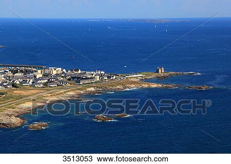 France, Western France, aerial view of Quiberon peninsula. Castle of Quiberon. View Large Photo Image Stock Image - France, Western France, aerial view of Quiberon peninsula. Castle of Quiberon.. Fotosearch