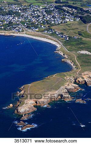 France, Western France, aerial view of Quiberon peninsula. Wild coast. View Large Photo Image Stock Image - France, Western France, aerial view of Quiberon peninsula. Wild coast.. Fotosearch