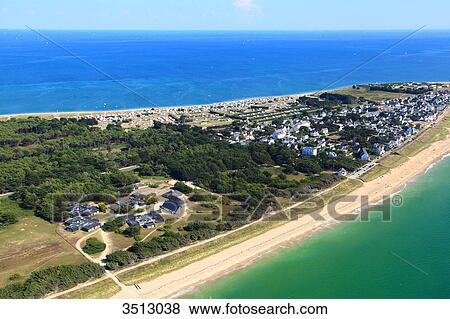 France, Western France, aerial view of Quiberon peninsula. Penthievre. View Large Photo Image Stock Photo - France, Western France, aerial view of Quiberon peninsula. Penthievre.. Fotosearch
