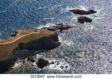 France, Western France, aerial view of Quiberon peninsula. Wild coast. View Large Photo Image Stock Photo - France, Western France, aerial view of Quiberon peninsula. Wild coast.. Fotosearch