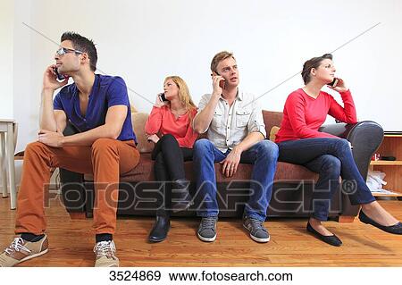 France, young people using phones View Large Photo Image Stock Photo - France, young people using phones. Fotosearch