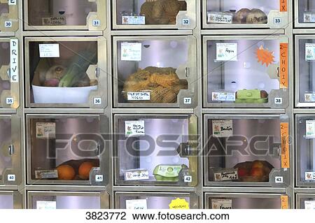 Fruits and vegetables vending machine View Large Photo Image Stock Image - Fruits and vegetables vending machine. Fotosearch