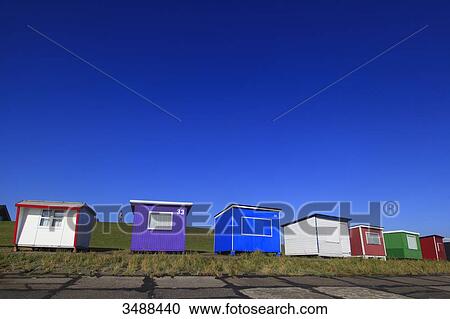 Germany, Dagebll. Schleswig-Holstein. Beach huts. View Large Photo Image Stock Image - Germany, Dagebll. Schleswig-Holstein. Beach huts.. Fotosearch
