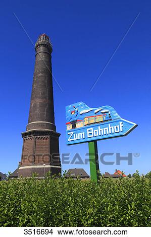 Germany, Lower Saxony. Borkum Island. New lighthouse. View Large Photo Image Picture - Germany, Lower Saxony. Borkum Island. New lighthouse.. Fotosearch