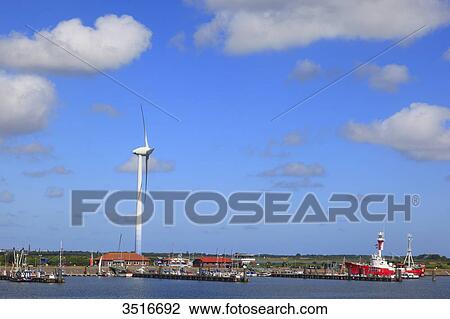 Germany, Lower Saxony. Borkum Island. The harbour. View Large Photo Image Stock Image - Germany, Lower Saxony. Borkum Island. The harbour.. Fotosearch