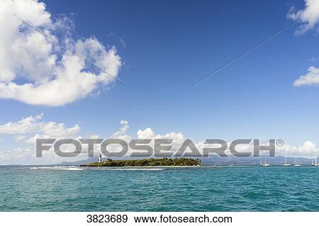 Stock Photo - Global view on the Gosier island, Guadeloupe, France. Fotosearch