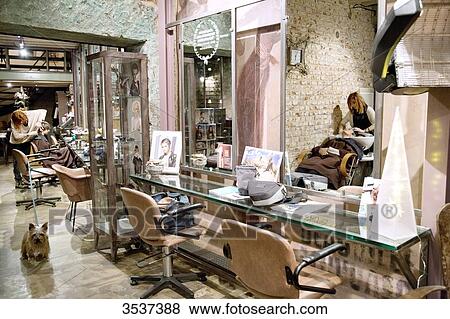 Hairdressing salon View Large Photo Image Stock Photo - Hairdressing salon. Fotosearch