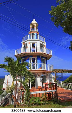 Honduras, Islas de la Bahia, Roatan Island. Mirador El faro View Large Photo Image Stock Photo - Honduras, Islas de la Bahia, Roatan Island. Mirador El faro. Fotosearch