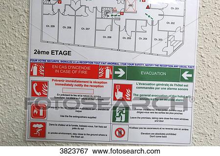 Hotel fire form View Large Photo Image Stock Photo - Hotel fire form. Fotosearch
