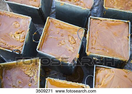 Stock Image - India, Madhya Pradesh, Bloc of sugar. Fotosearch