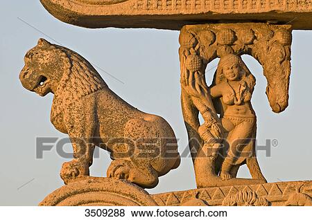 India, Madhya Pradesh, Sanchi, Rear view of the northern gateway; Stupa N1 View Large Photo Image Stock Photo - India, Madhya Pradesh, Sanchi, Rear view of the northern gateway; Stupa N1. Fotosearch